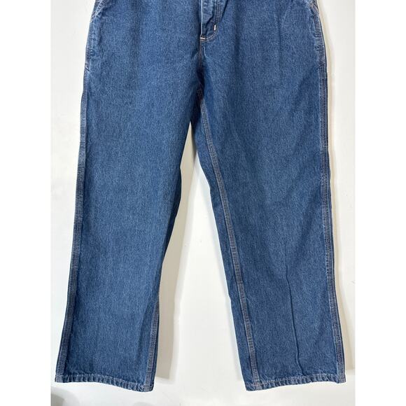 Carhartt Men's Original Fit Straight Leg Work Jeans Pockets Blue Size 34X30north - Picture 5 of 8